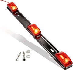 15″ Black Stainless Steel 3 Lights 9 Identification Light Bar – 1 Pcs Clearan…