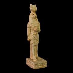 Rare Ancient Egyptian God Khnum Statue – Vintage Desert Stone Figurine BC