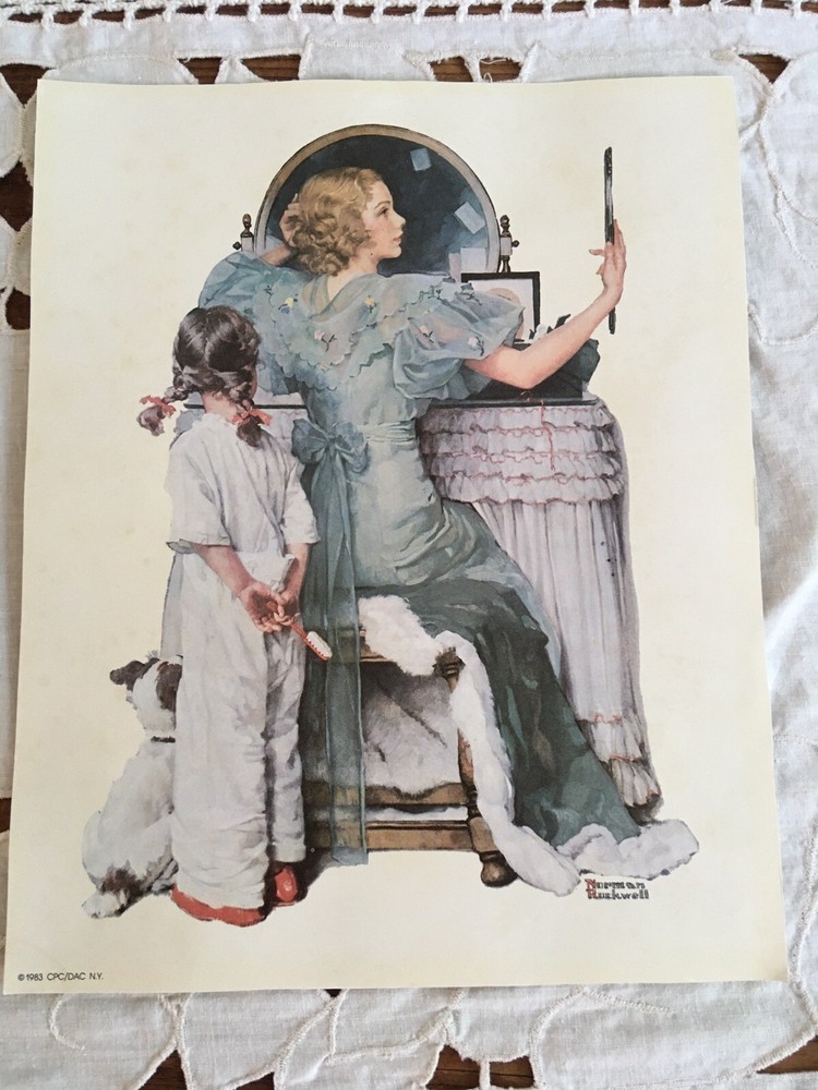 Saturday Night Out Norman Rockwell Woman Girl 8×10 Vintage 1983 Print UNFRAMED