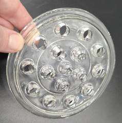 Unbranded Antique Glass Flower Frog 16 Hole 5 Inch Clear Pressed Glass Vase Inse