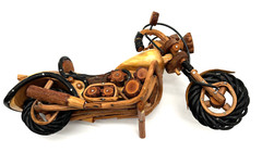 Motorcycle 10” Cycle Lights Vintage Classic Wood Model Decorative Collectible