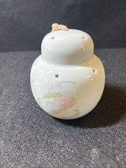 Vintage Ceramic Ginger Jar Pink Floral Design Pomander with Mom Sentiment