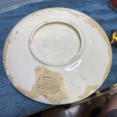 EGYPTIAN mcm art pottery Plate vtg Egyptian faces Plaster /ceramic. Unknown.