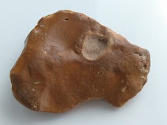 ACHEULEAN NOTCHED SCRAPER STONE TOOL LOWER PALAEOLITHIC C.450,000 BP. KENT UK