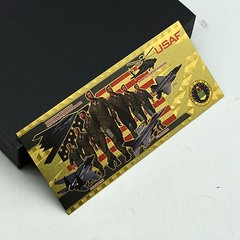 5 Pc/set USAF Fighter Jet Gold Foil Banknote Collection F16 F22 F35 B2 AH64 Gift