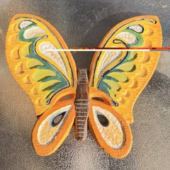 Vtg Syroco Butterfly USA Wall Hanging MCM 1968 7086 Painted
