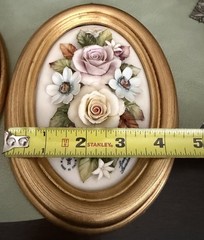 Capodimonte Porcelain 3D Flowers Framed Made in Italy Carlo Lowastano(small Chip