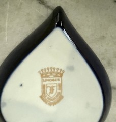 Vintage Limoges France Cobalt Blue Heart Ring Dish Gold Gilt Jewelry Trinket