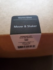 Hallmark Drinks On You Martini Glass 10 Oz. 295 mL NEW IN BOX Mover And Shaker