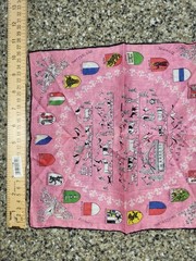 Swiss Hanker chief various Coats of Arms on delicate hanky