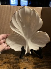 Vintage Lenox Leaf Dish Gold Trim 8.5”x8” Made in USA
