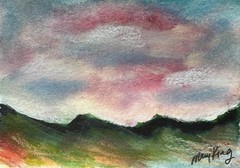 Watercolor ACEO Original Painting by Mary King – Morning Sky