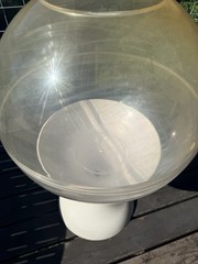 Vintage MCM Dome Terrarium Planter with Retro hour glass Base Atomic Era No Lid