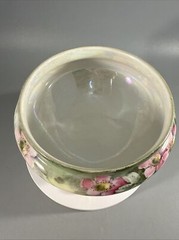 Antique GDA France Hand Painted Floral Hairpin Receiver Porcelain Dish Limoges