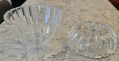New Vintage Apple Dish Lead Crystal 24% Clear with Lid USA 5″ Candy Bowl Autumn