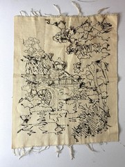 Rare Vintage Embroidery Sampler Folk Art Linen 12” x 15” Unframed