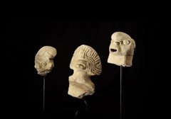 Rare PreColumbian Tumaco Carved Clay Heads and Figures Collection. 300A.C