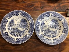 English Village plate England Blue Olde 1900s