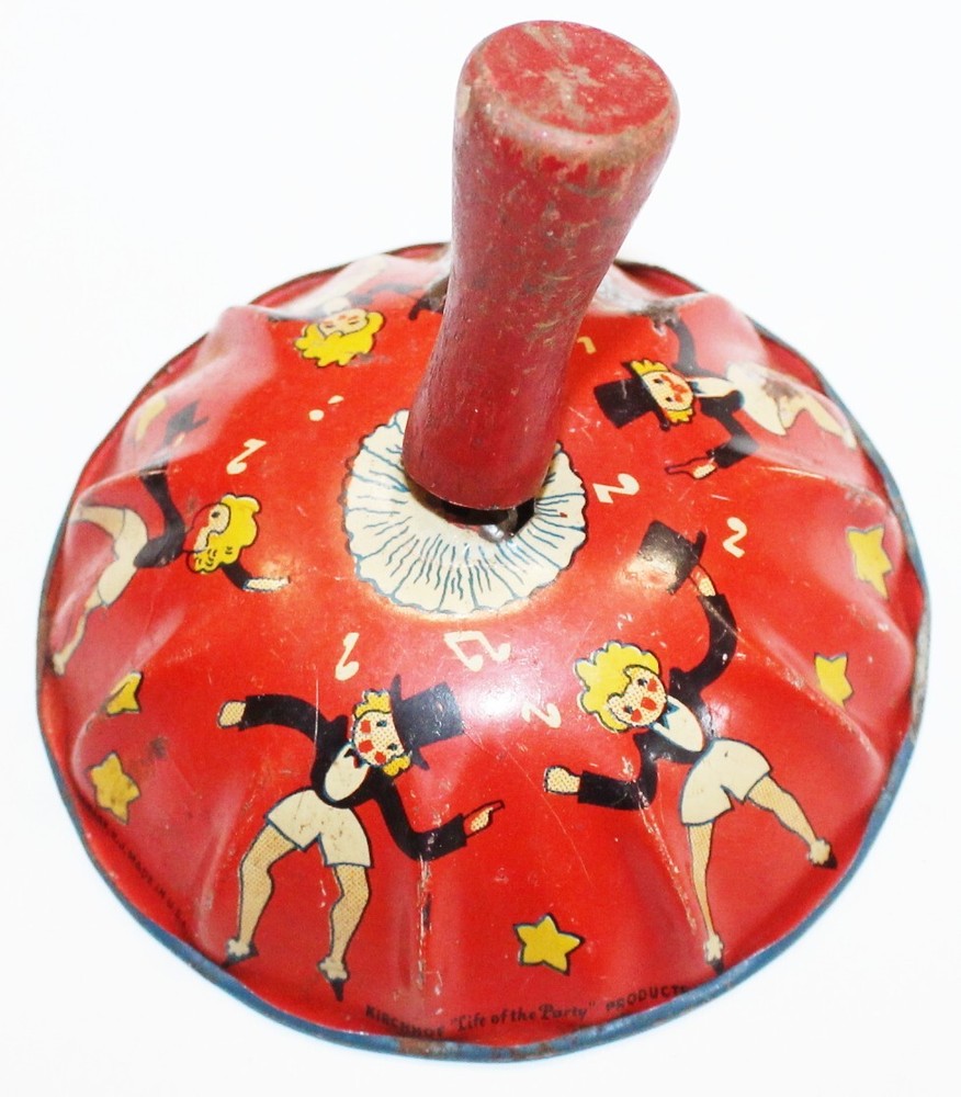 Art Deco-New Years-Noise Maker-Tin Litho & Wood-Party Favors