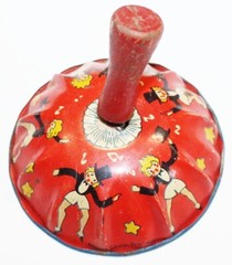 Art Deco-New Years-Noise Maker-Tin Litho & Wood-Party Favors