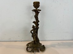 Antique Gilt Metal Figural Candlestick Cavalier Man Decorations