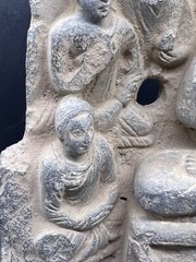 Un Touch Ghandharan Art Ghandhra Teaching Buddha Schist Stone Sculptures Panel