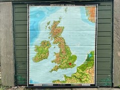 Vintage UNITED KINGDOM geographical school map chart UK GREAT BRITAIN geography