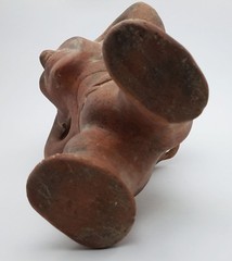 Scarce & Intact Old Columbian Pottery Figurine Water Carrier w/ Detailed Jar