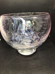 Art Glass Hand Blown Swirl Bowl