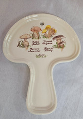 Vintage 1980’s Avon Ceramic Mushroom Spoon Rest Trivet Wall Decor Country Rustic