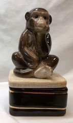 Vintage 1990’s Takahashi San Francisco Monkey Ceramic Trinket Box