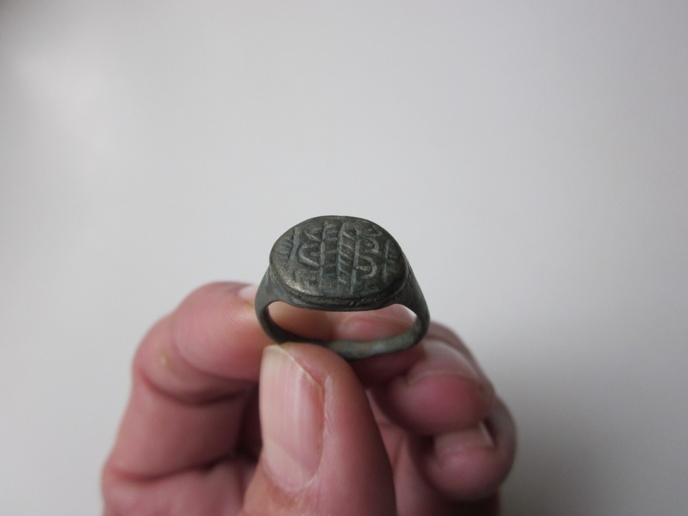 very rare ancient Viking engraved massive bronze ring with runes.IX – X AD.