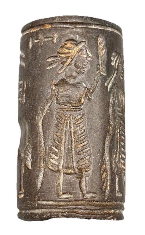 Greek Sassanian Roman Seal Signet Amulet Intaglio’s Carved Hematite Stone Bead