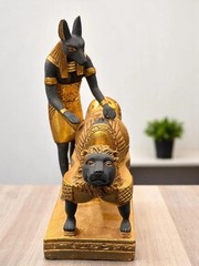 EGYPTIAN ANTIQUE STATUE RARE EGYPTIAN ANTIQUITIES OF GOD ANUBIS PHARAONIC BC