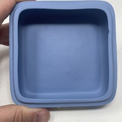 Wedgwood Jasperware Blue Square Lidded Trinket Box – 4” x 4” – Homer