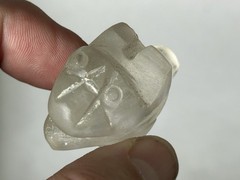 INCREDIBLE CLEAR QUARTZ DUAL JAGUAR EFFIGY PRE-COLUMBIAN PENDANT, MEXICO, COA
