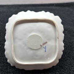 Antique Dresden? Coat Of Arms Porcelain Hand Painted Chamberstick Repaired