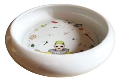 Suisse Langenthal Child’s Bowl-Girl Clown Juggling-Folk Art Switzerland 6.75″