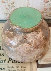Genuine Vintage Sahara Beige Swirled Marble Footed Bowl – 5.5″ Dia & 3.5″ Tall
