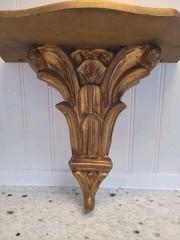 Classic Italian Florentine Gold Gilt Carved Wood Wall Shelf 12″ wide