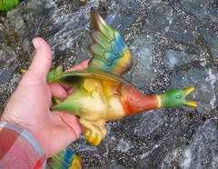 Rare Vintage Parkside Cast Metal Hand Painted Flying Ducks Set Made in England
