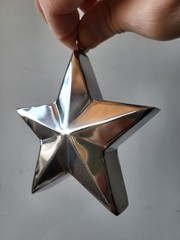 Modernist Metal Star Decor • Handcrafted Heavy Object • German Vintage Design