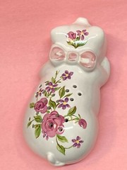 Ceramart Pig Vanity Potpourri Pomander Floral Made in Brazil 1978 Vintage