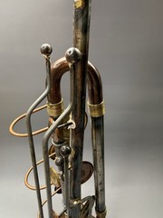 Welded Copper Metal Decorative Trumpet Folk Art 18”