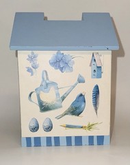 Marjolein Bastin Hallmark Blue Birdhouse Kleenex Tissue Box