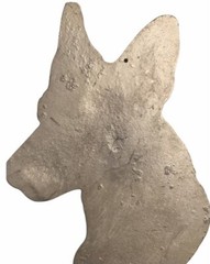 Vintage Cast Aluminum German Shepherd And Cocker Spaniel Plaques