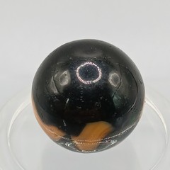.58″ Alley Agate Halloween, CAC Black Orange Swirl Marble- #Q149