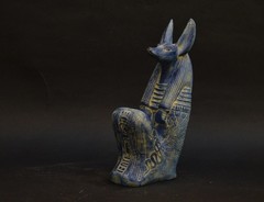 EGYPTIAN ANTIQUE STATUE RARE EGYPTIAN ANTIQUITIES OF GOD ANUBIS PHARAONIC BC