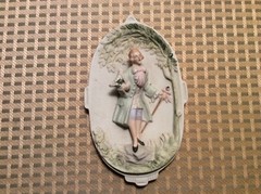 CERAMIC PEOPLE WALL HANGINGS SET of 5 JAPAN (Occupied) NEW LOWER PRICE
