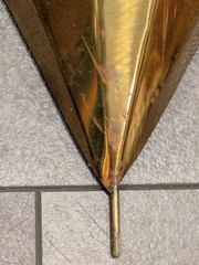 PAIR! Vintage Brass Tole Florentine Umbrella Wall Pocket